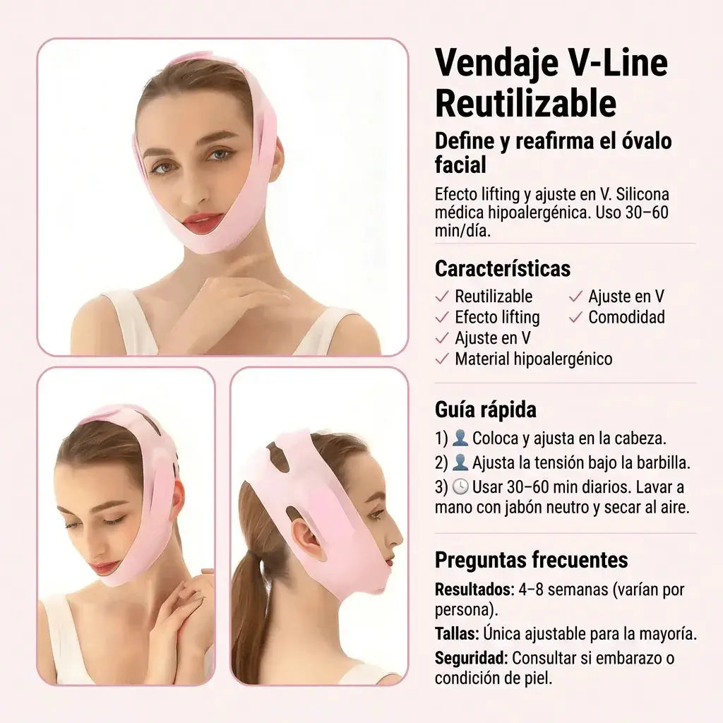 LiftingBand™|Reductor de papada y contorno + Masajeador facial y corporal GRATIS