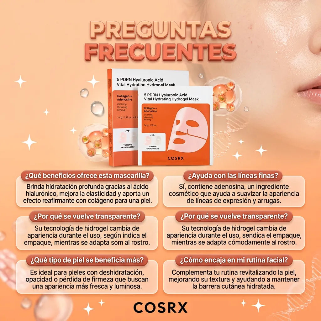 HydraGlass Skin™ | Mascarilla de Hidrogel para Piel Deshidratada y Opaca 2x1 + EBOOK DE REGALO 📕