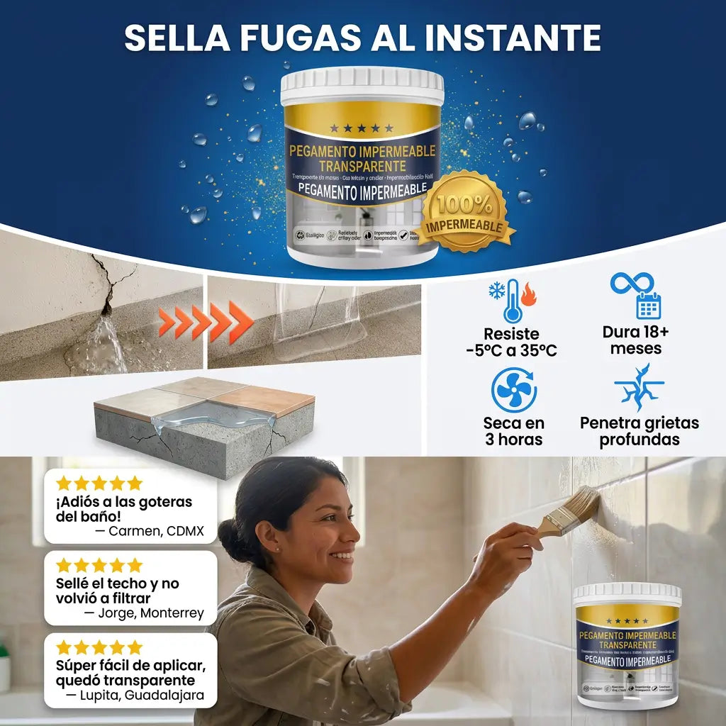 StopHumedad™ – Gel Sellador Invisible Anti-FiltracionesHumedad y manchas 🟤 + Limpia Tuberias Destapacaños GRATIS
