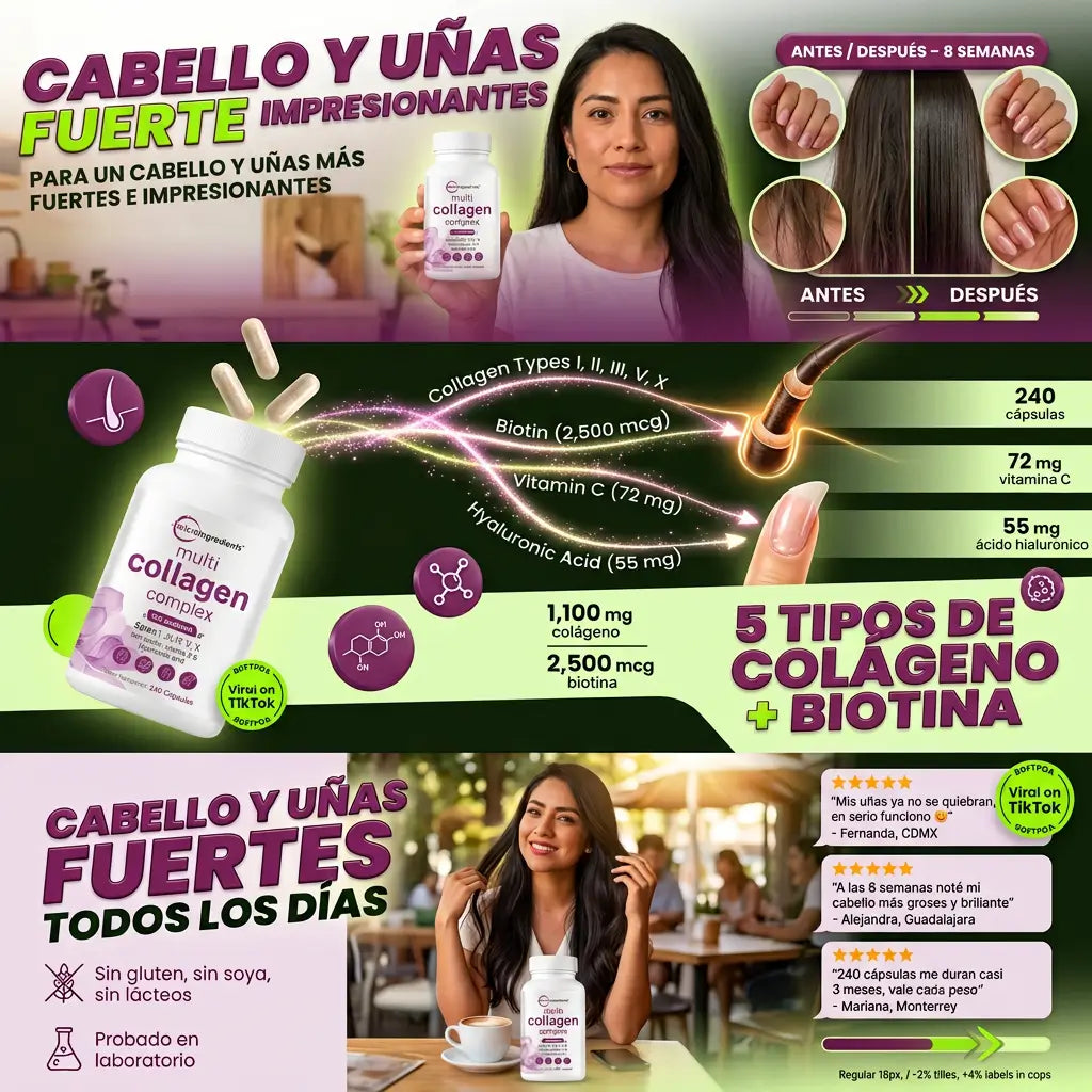 NutriColágeno Firmeza Total™ – Piel Luminosa, Uñas de Acero y Movilidad Sin Molestias 2x1 🎁 + EBOOK DE REGALO 📕
