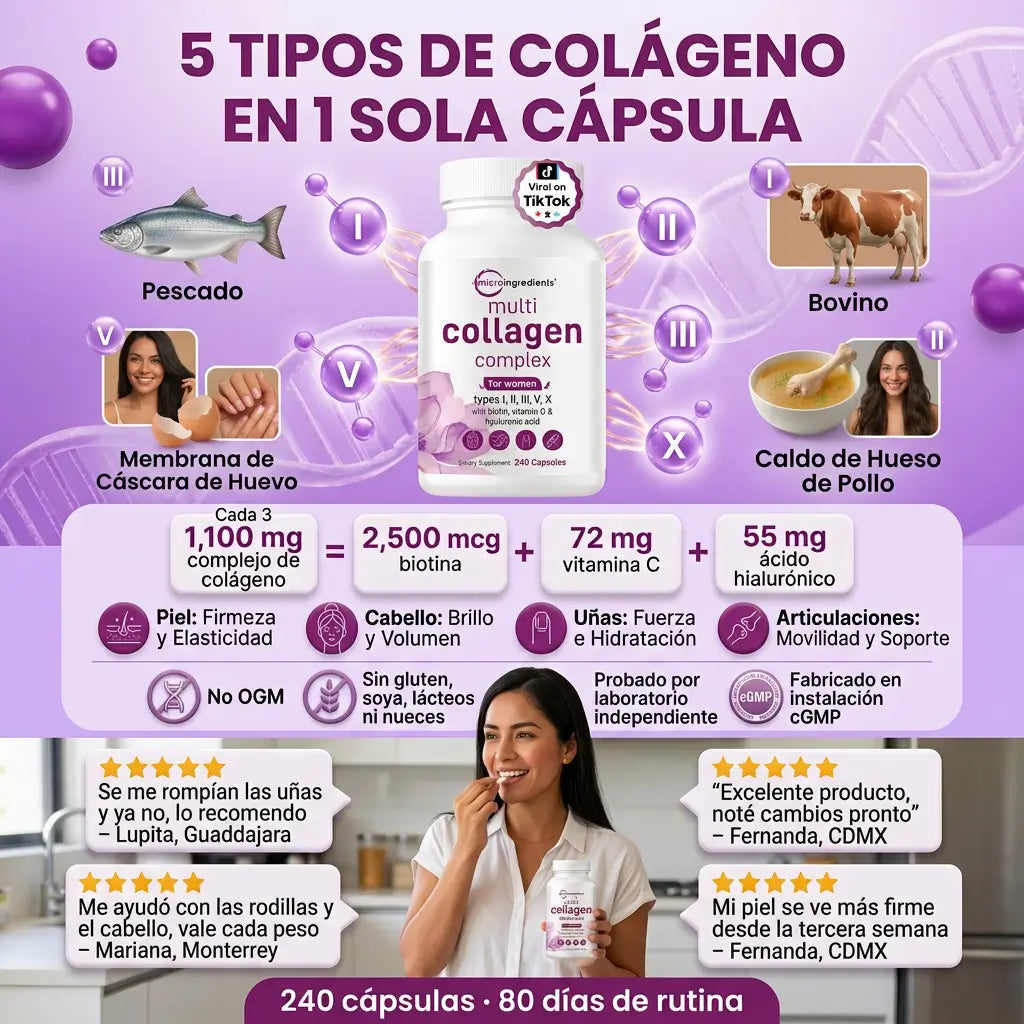 NutriColágeno Firmeza Total™ – Piel Luminosa, Uñas de Acero y Movilidad Sin Molestias 2x1 🎁 + EBOOK DE REGALO 📕