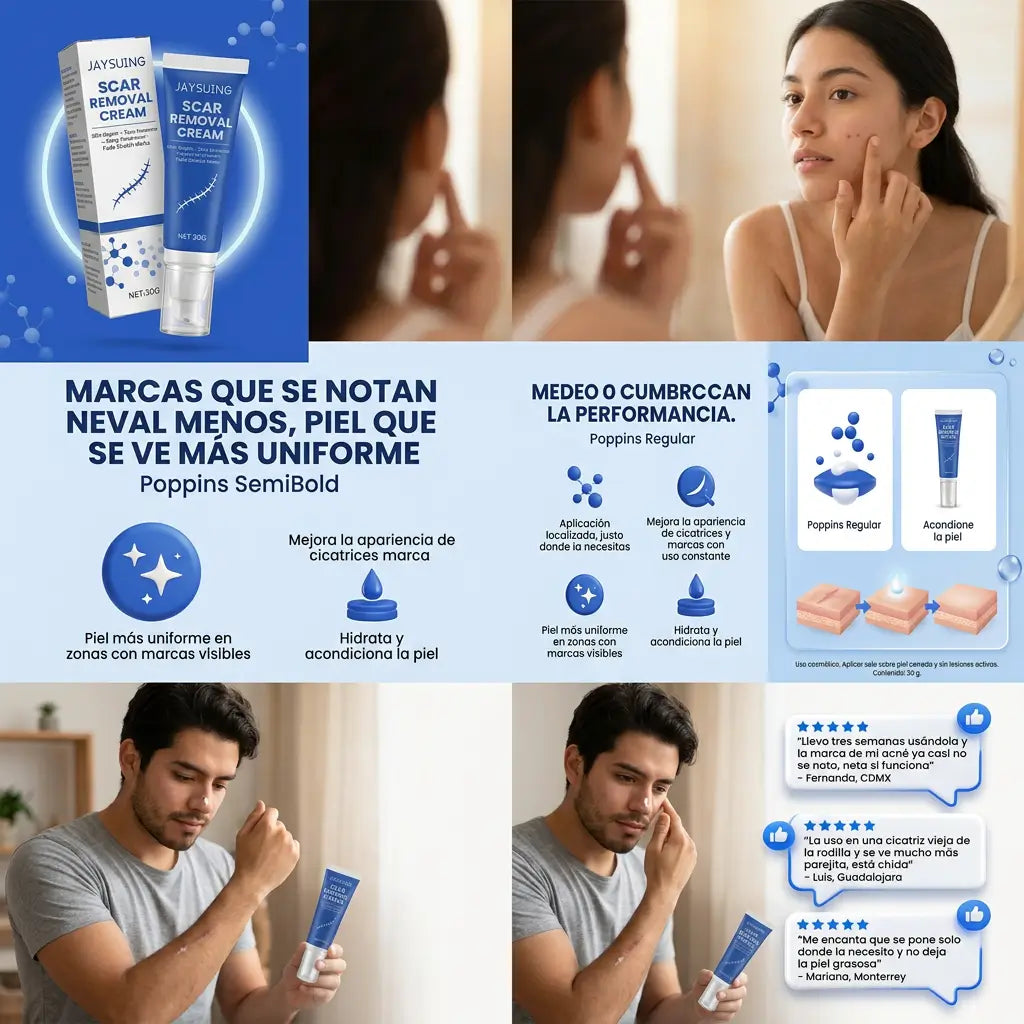 Crema Regeneradora Piel Sin Huellas – Borra Cicatrices y Marcas de Acné + Gel Exfoliante Purificante + EBOOK DE REGALO 📕