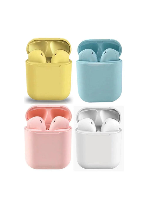 Audífonos inalámbricos en estuche de colores pastel, gadgets de tecnología en PesoCity