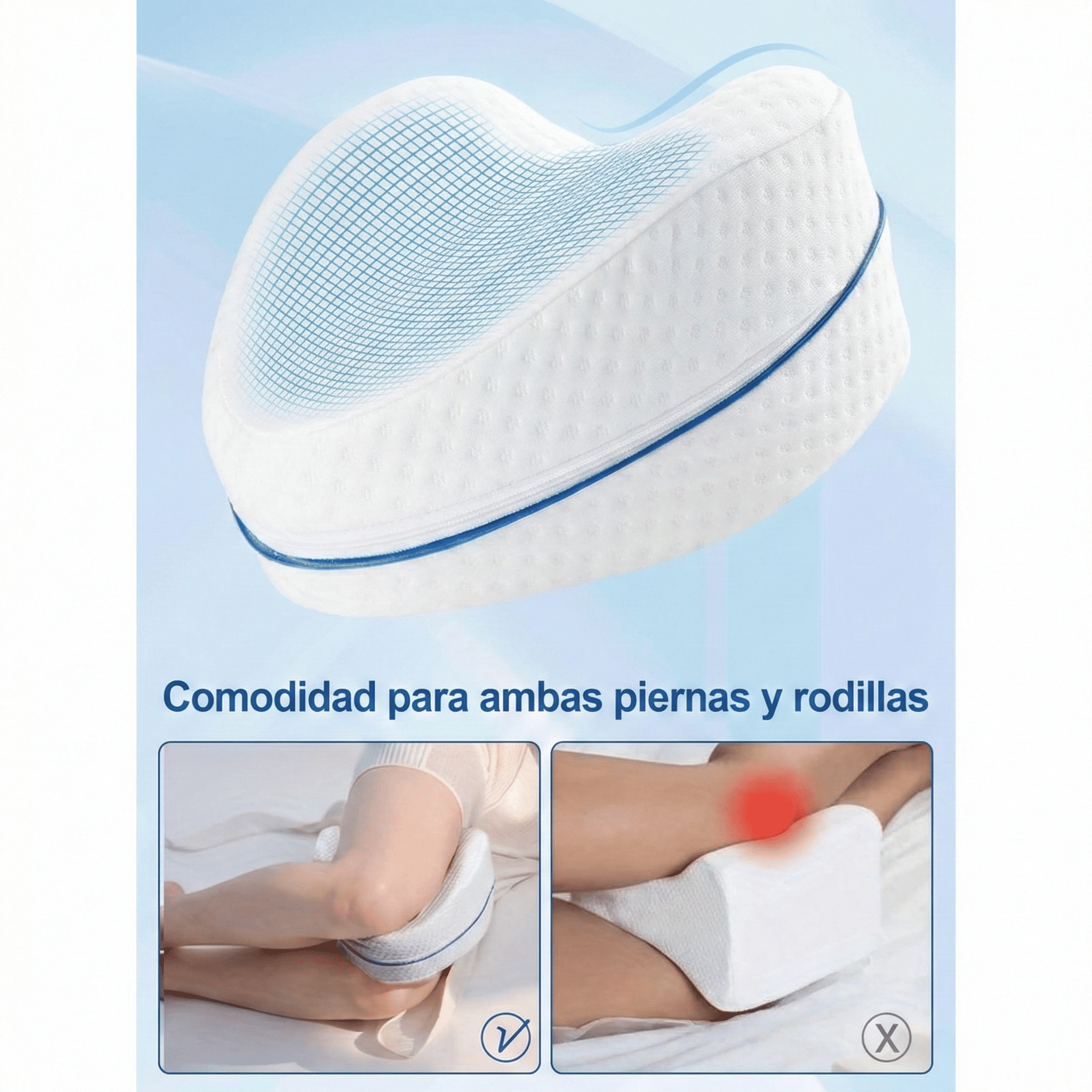 Almohada Ortopédica ErgoAlivio™ - Alivio para Ciática y Cadera al Dormir