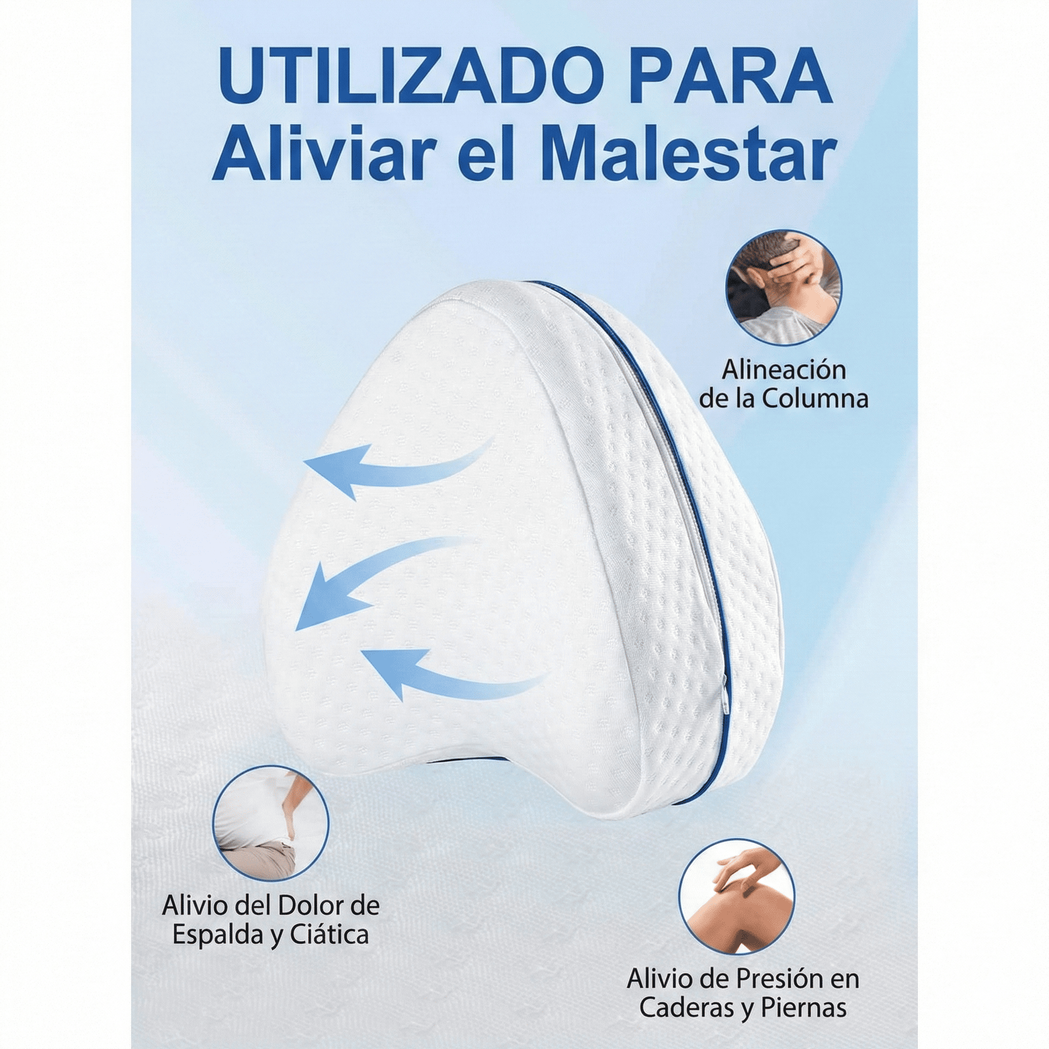Almohada Ortopédica ErgoAlivio™ - Alivio para Ciática y Cadera al Dormir