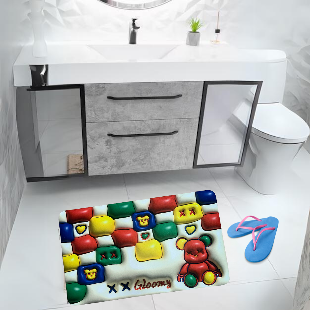 Tapete efecto 3D antideslizante y absorbente 🧽✨