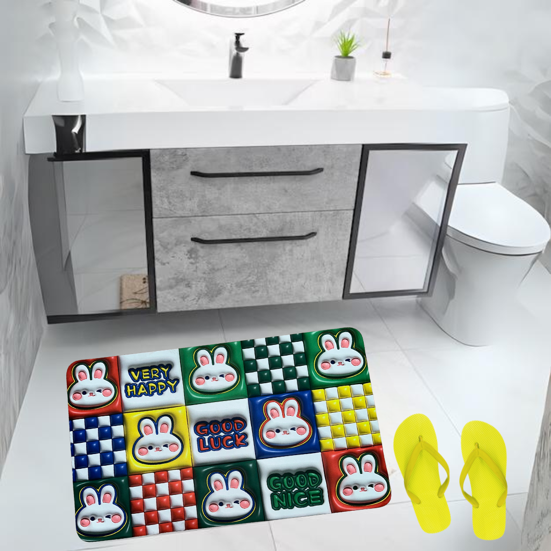 Tapete efecto 3D antideslizante y absorbente 🧽✨