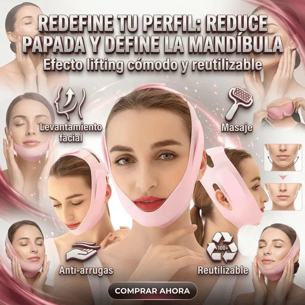 LiftingBand™|Reductor de papada y contorno + Masajeador facial y corporal GRATIS