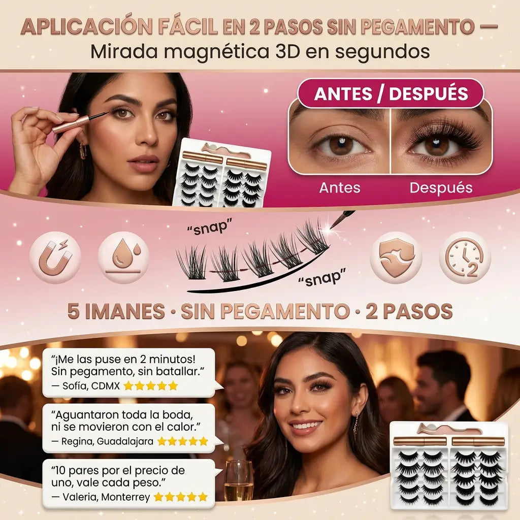 MagneticLash - Pestañas Mágicas Sin Químicos ni Látex 🌿+ Serum Alargador De Pestañas GRATIS
