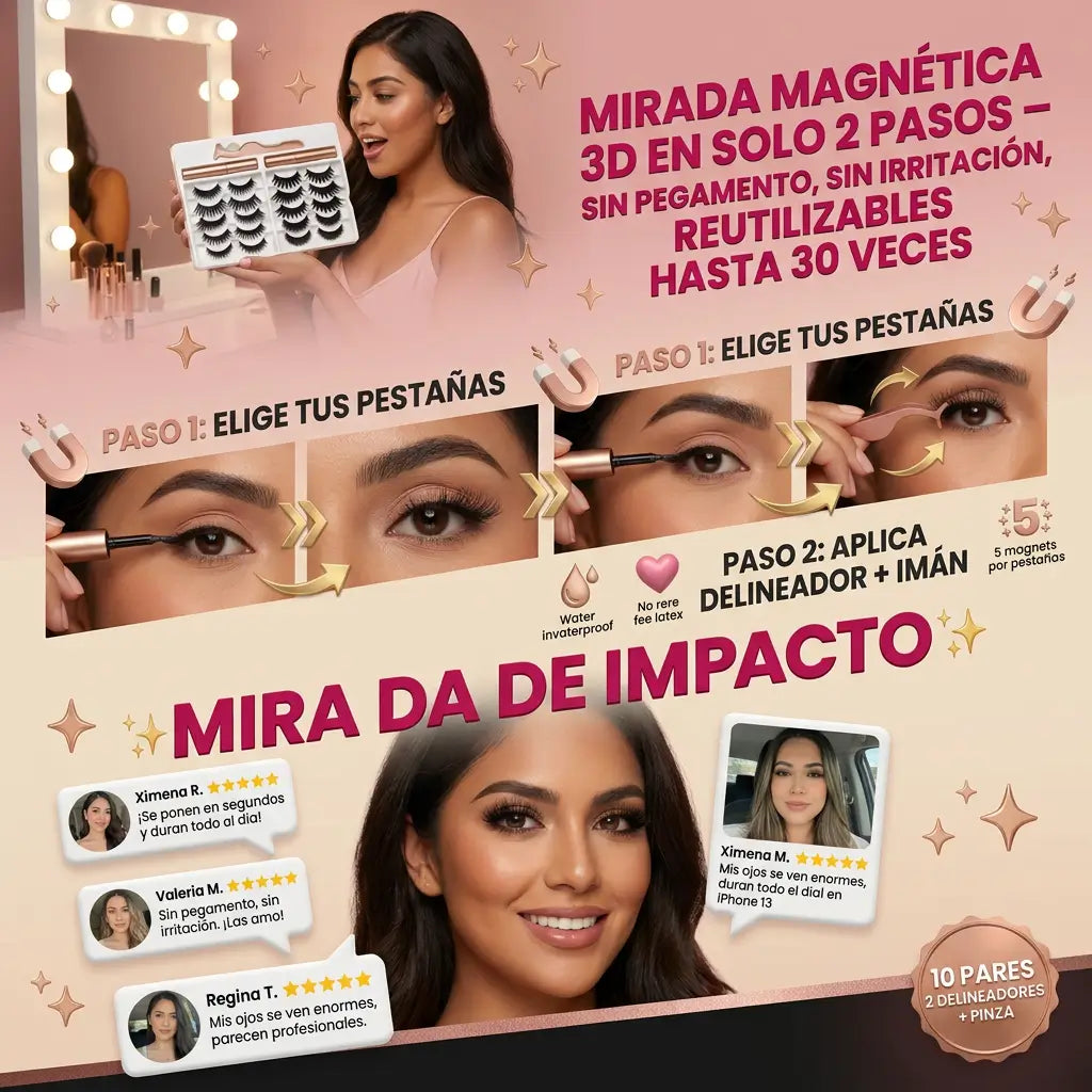 MagneticLash - Pestañas Mágicas Sin Químicos ni Látex 🌿+ Serum Alargador De Pestañas GRATIS