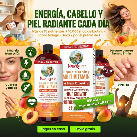 Multivitaminico PureVital Líquido™ – Belleza, Energía y Ánimo en Una Cucharada 2x1 🎁 + EBOOK DE REGALO 📕