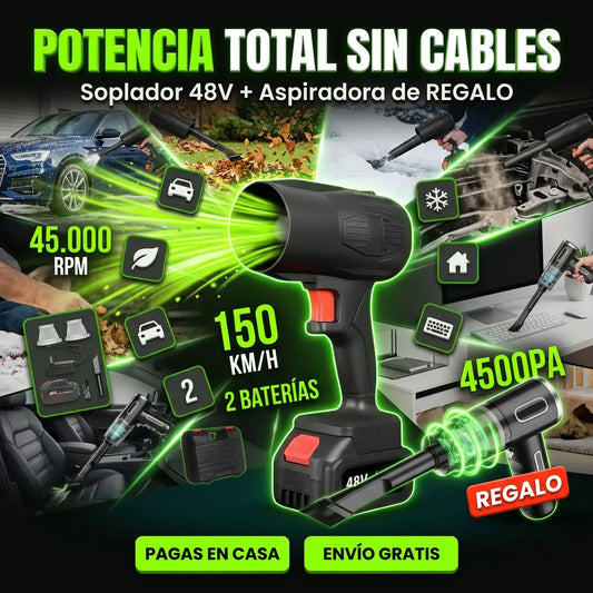TurboClean Pro 150™ – Limpieza Total Sin Cables ni Esfuerzo + REGALO Aspiradora Portatil Para Carro Y Casa GRATIS 🎁