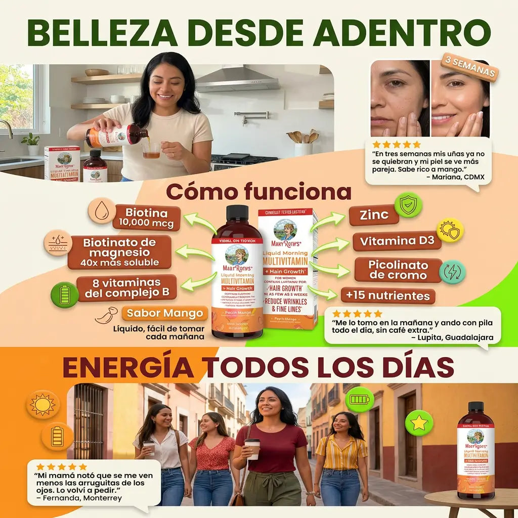Multivitaminico PureVital Líquido™ – Belleza, Energía y Ánimo en Una Cucharada 2x1 🎁 + EBOOK DE REGALO 📕