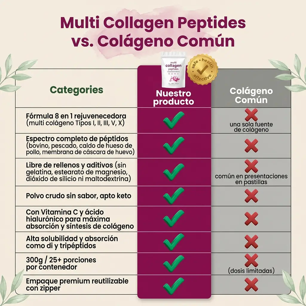 NutriGlow™ Colágeno Hidrolizado — Piel Firme, Cabello Fuerte, Uñas de Acero 2x1 🎁 + EBOOK DE REGALO 📕