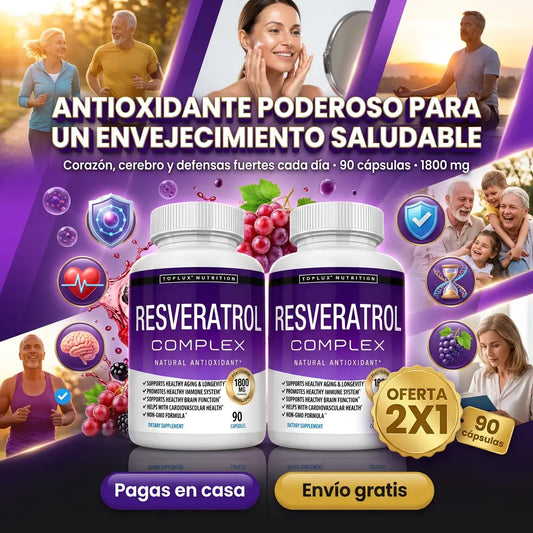 Resveratrol 2x1 Fórmula Antiedad para Energía, Corazón y Articulaciones ♥️ + EBOOK DE REGALO 📕