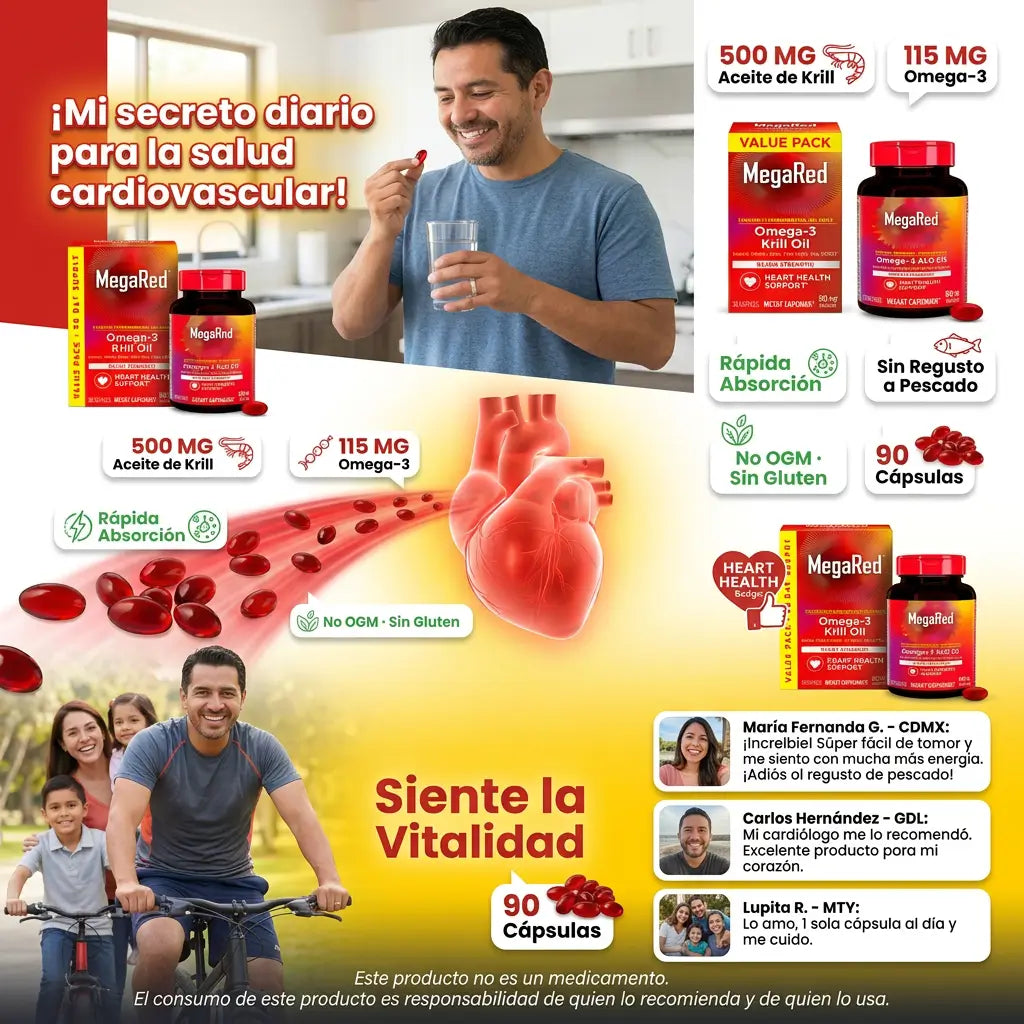 MegaRed™ — Omega-3 | Salud Cardiovascular 90 Días + Regalo Suplemento Magnesio Complex GRATIS + EBOOK DE REGALO 📕