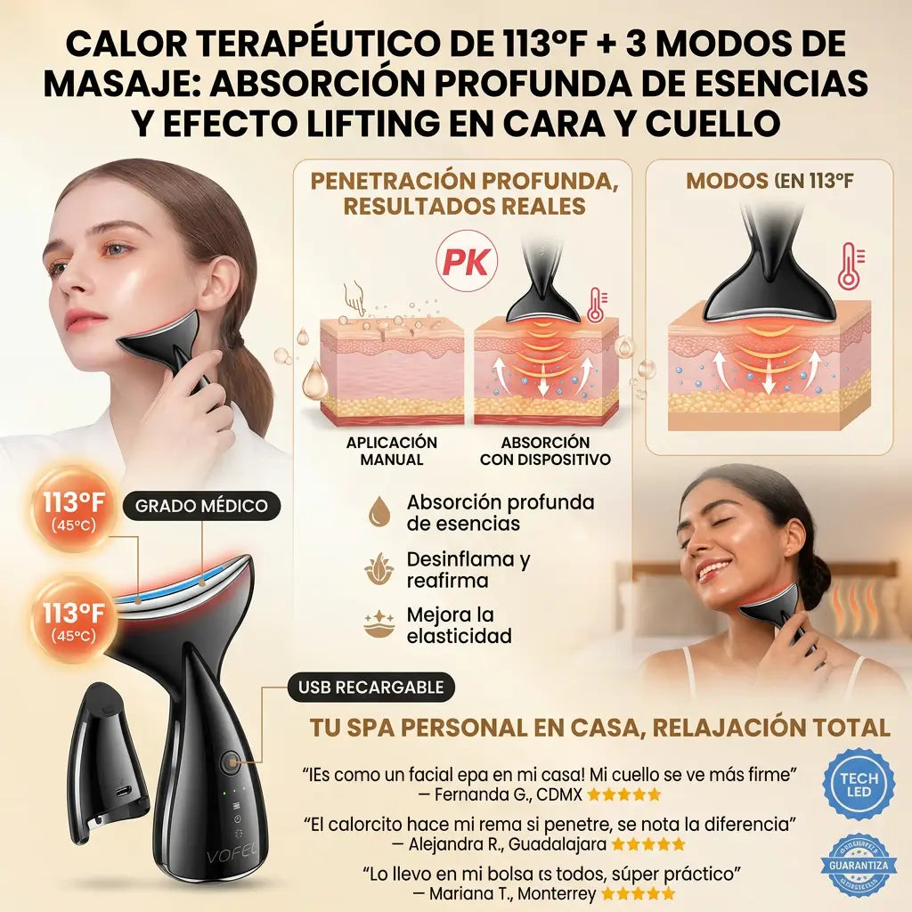 LiftPro Térmico™ – Reafirmante de Rostro y Cuello Antiedad + Regalo Parche Antiarrugas GRATIS + EBOOK DE REGALO 📕